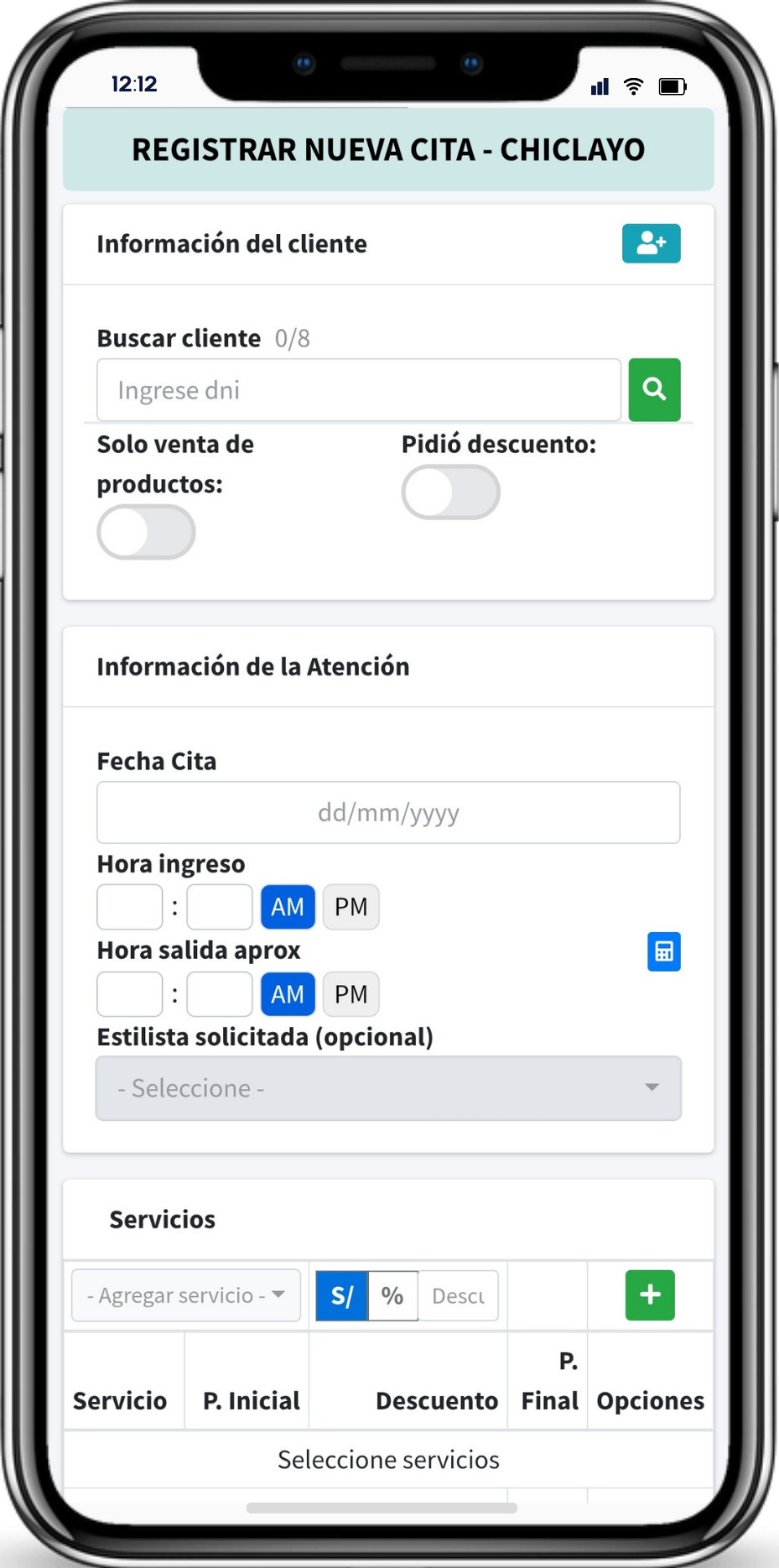 Gestión de citas estéticas